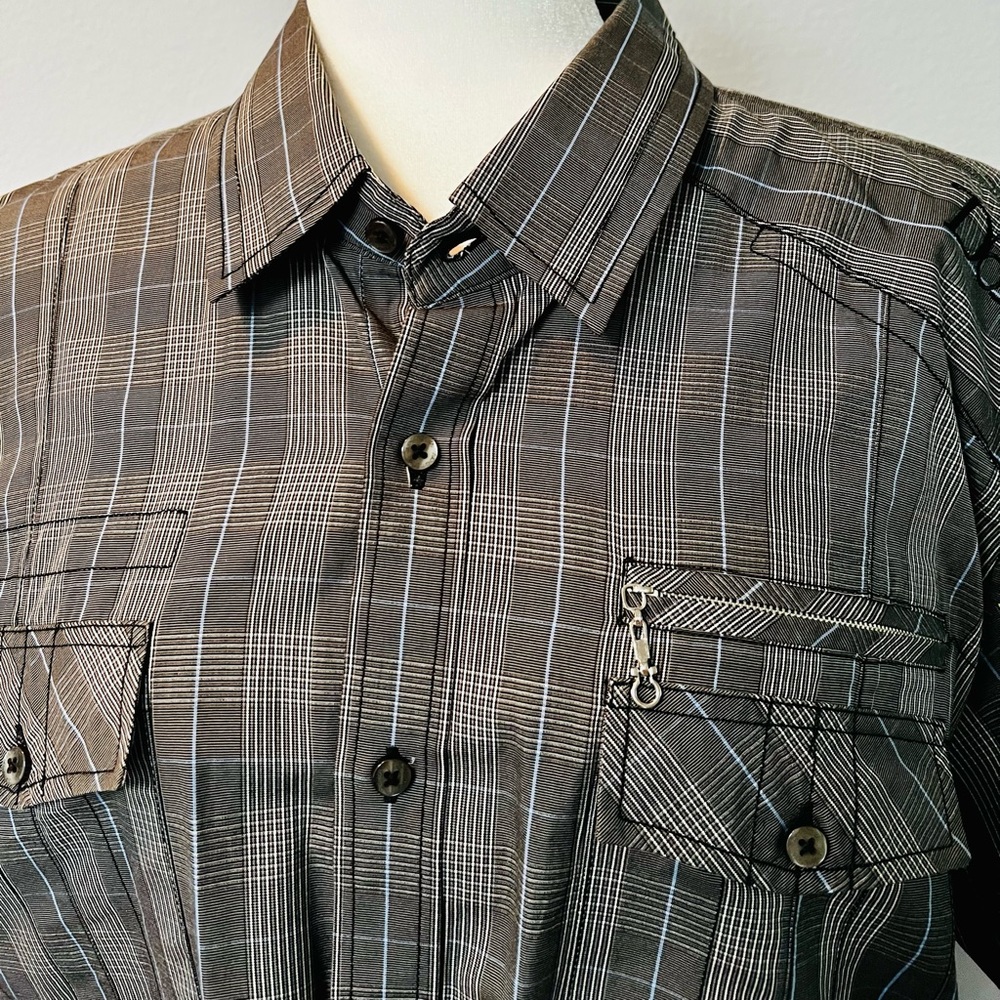 Brand Original 7 Diamonds, Gray , Shorts sleeves, button down